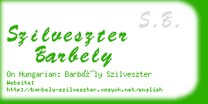 szilveszter barbely business card